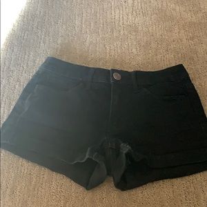 black jean shorts